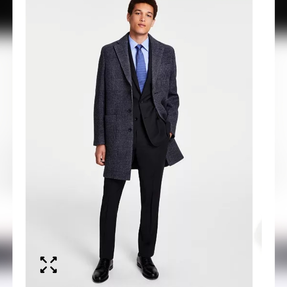 $495 B by Brooks Brothers Men's Plaid Wool Double-Face Overcoat Jacket Size 42R